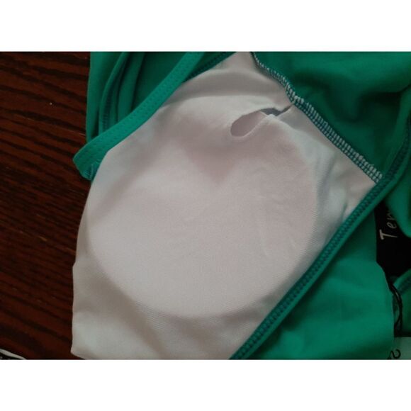 New Small Greenish Blue 2pc Tempt Me Ruffle High-Waist Ruched Bikini Swi… - Picture 9 of 10